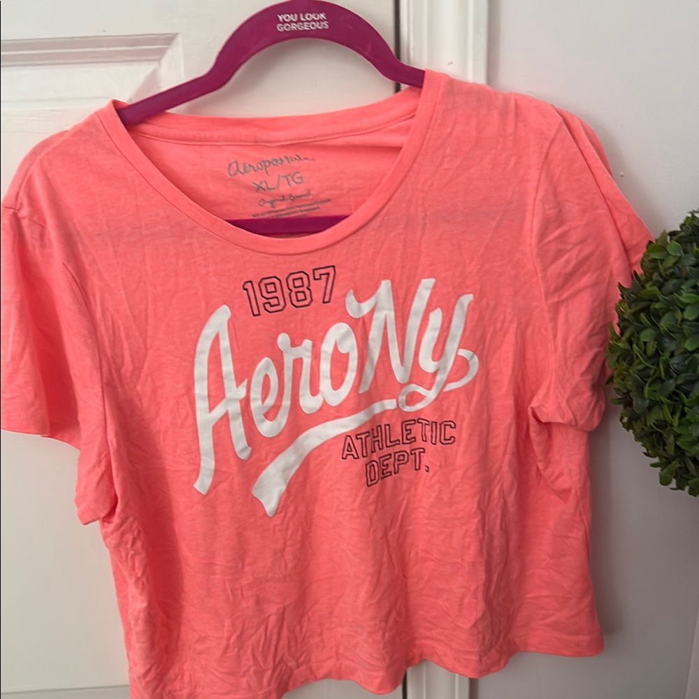 Aeropostale Coral Graphic Tee